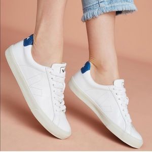 VEJA ESPLAR Vegan Leather Blue Glitter Sneakers